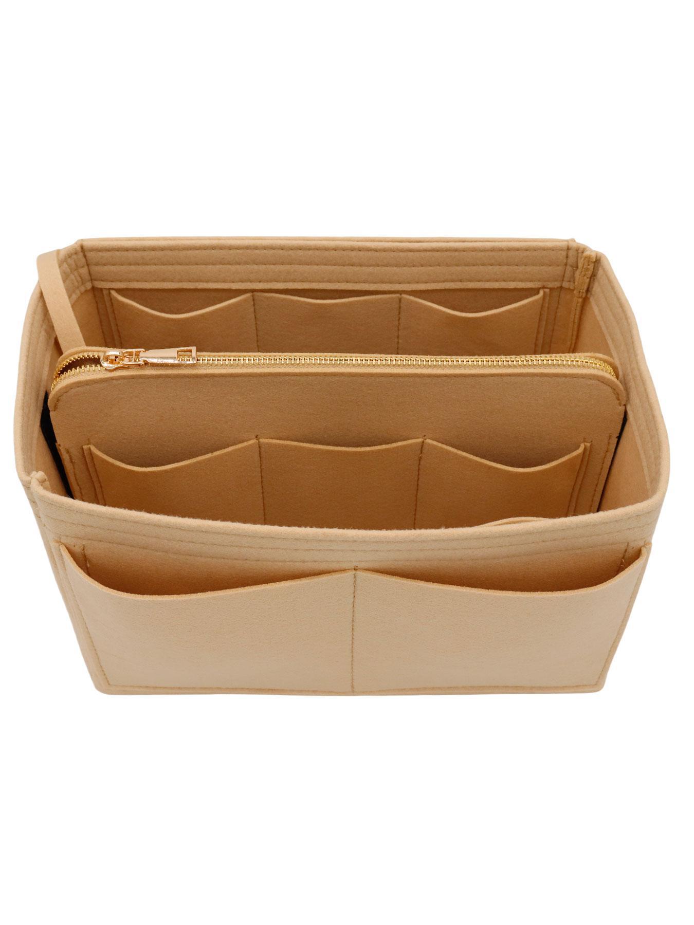 Felt Bag Organizer with Zipper, Multi-grid Bag Organizer Insert, Handbag & Tote Shaper for Speedy Neverfull Tote, Travel Organization Pouch, Multipurpose Tote Organizer, Travel Essentials Bag