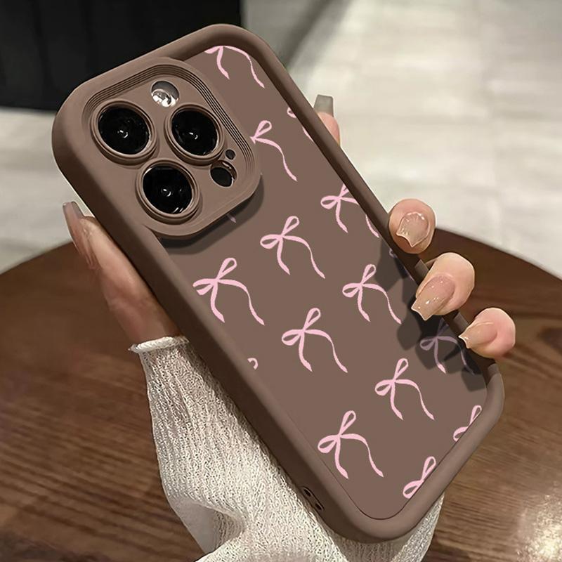 Bowknot Pattern Phone Case Casing, Cute Anti-drop Cellphone Protective Case, Total Protective Shockproof Mobile Phone Cover for iPhone 11 12 13 14 15 16 Pro Max/Pro/Plus