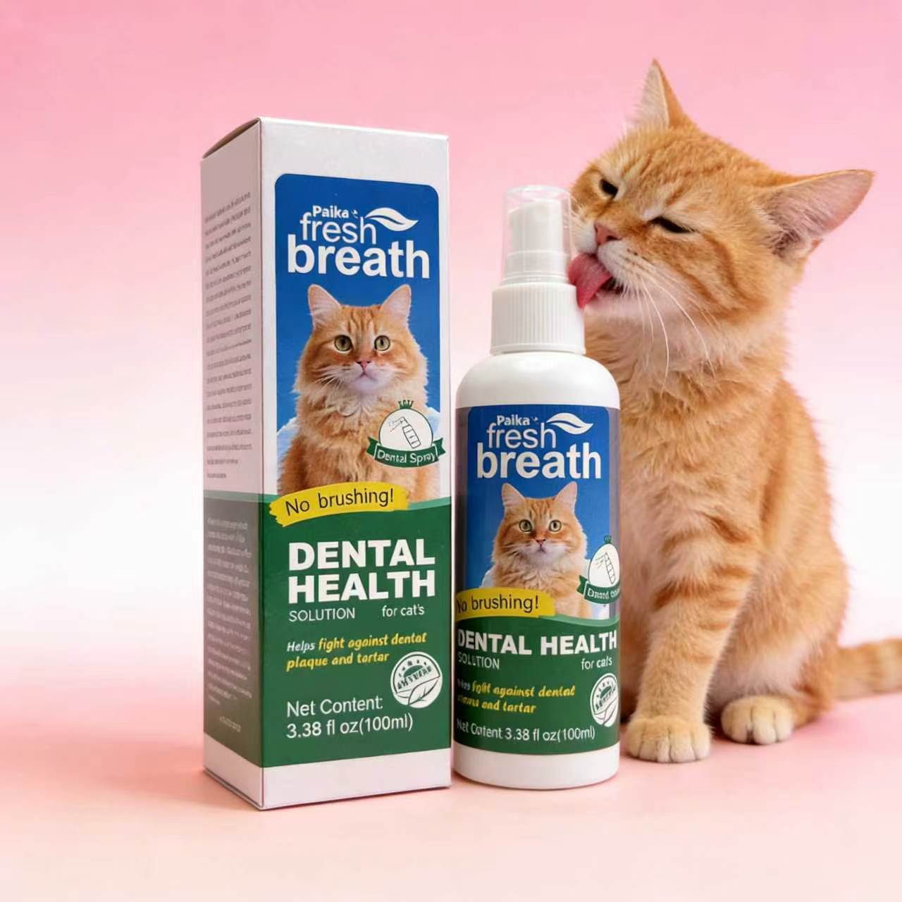 Paika Pet Cat Oral Spray, Liquid Form, No Ca Prop 65 Warning, Suitable for Cats, Ideal for Oral Care, Pet Health Supplement