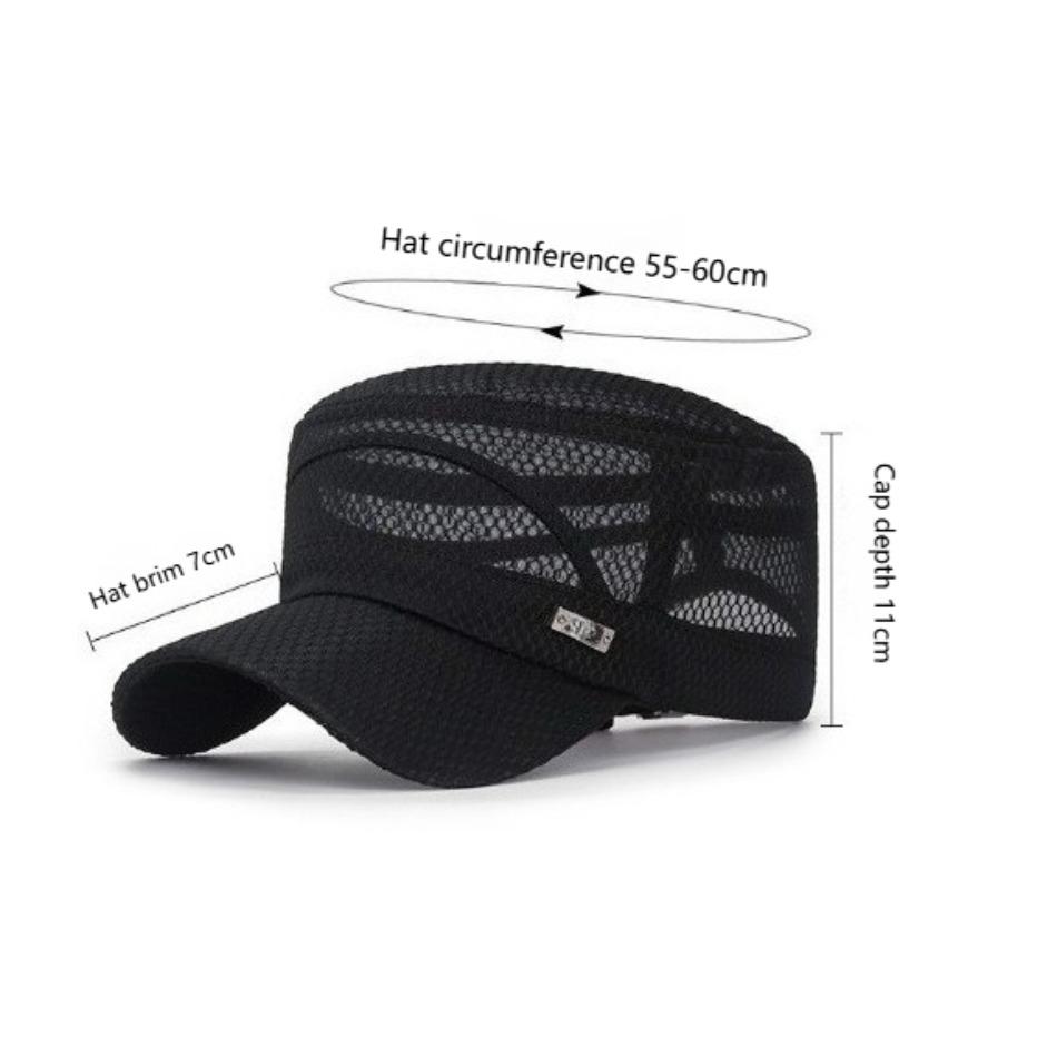 Men’s Breathable Mesh Military Flat Top Cap, Quick Dry UV Protection Sun Hat, Lightweight Adjustable Tactical Army Cap for Outdoor Fishing, Hiking, Camping & Hunting, Ventilated Summer Hat for Travel, Gardening & All Outdoor Activities
