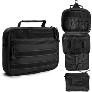 Men's Tactical Toiletry Bag, 9.5inch Hanging Toiletry Bag, Travel Bathroom Shaving and Hygiene Bag