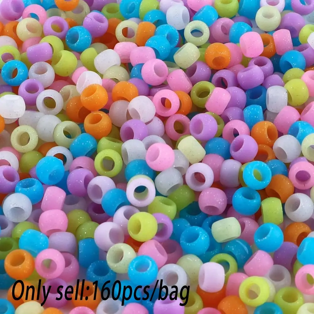 160pcs glitter silicone large hole hair beads, bead set, suitable for dirty braids, multi-color jewelry accessories, braided hair decoration, Decorative Beads, Beading Making, DIY Beading Accessories, Beads for Crafts