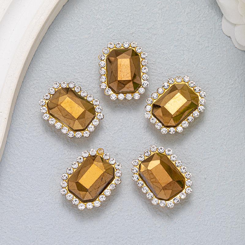 Adhesive DIY hand-sewn rectangular double-layer bow hardware for Crocs shoes and bags accessories