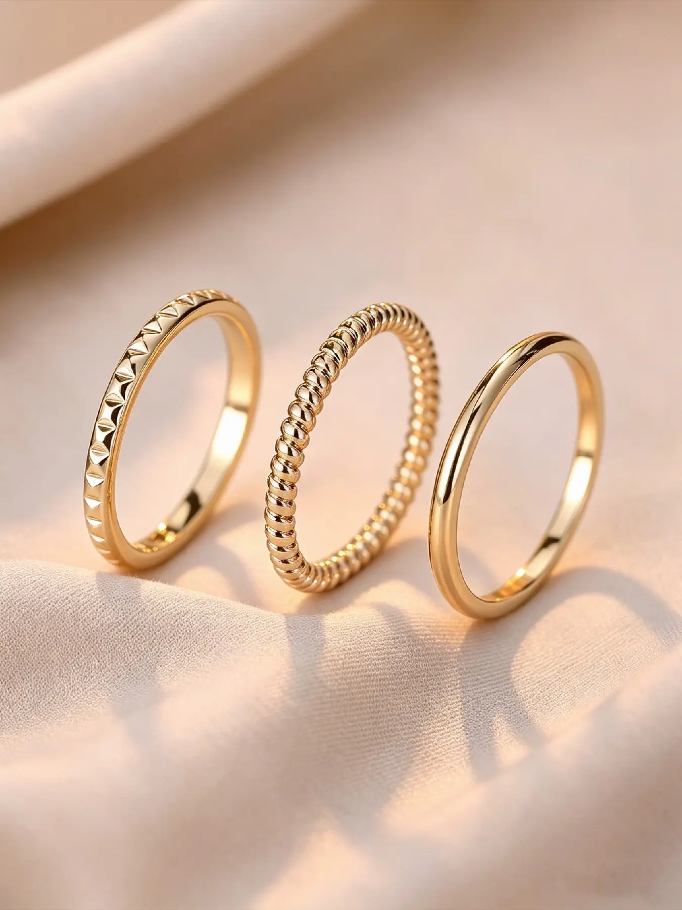 3 Pieces Plain Ring Set Infinity Band Stackable Rings for Women and Man Delicate Jewelry Perfect for Engagement Weddings, Daily Wear Anniversary Gift for Her