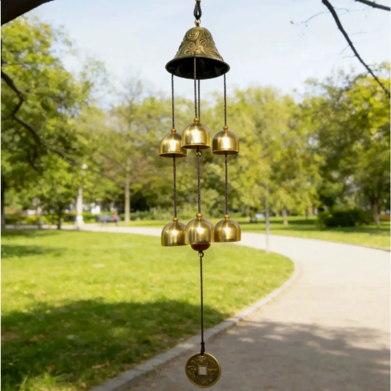 Vintage 6-Tube Metal Wind Chime, Tuned Aluminum Wind Bell with Clear Melody, Elegant Hanging Decor for Home, Room, Patio and Outdoor Garden,back to school,back to school haul