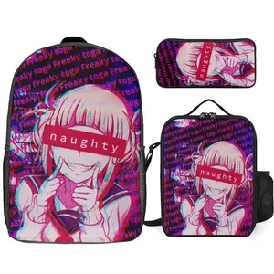 My Hero Academia Himiko Toga Backpack 3 Piece Set Travel Daypack Combination, Back to School Gifts