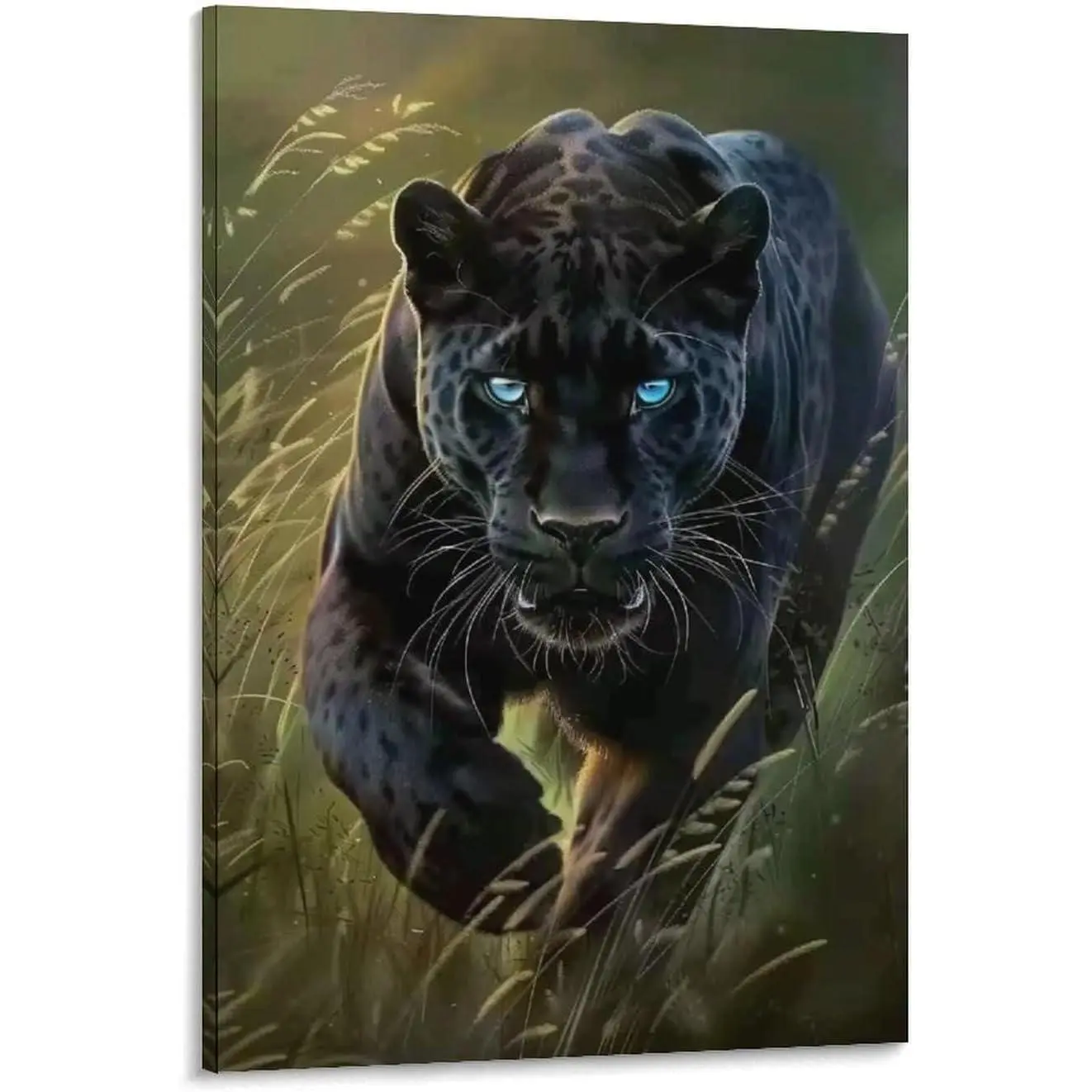 Black Panther Walking in Grass Poster Canvas Wall Art Aesthetic Posters & Prints Wall Decor for Bedroom Dorm Living Room Paintings Pictures Wall Decor Framed Unframed
