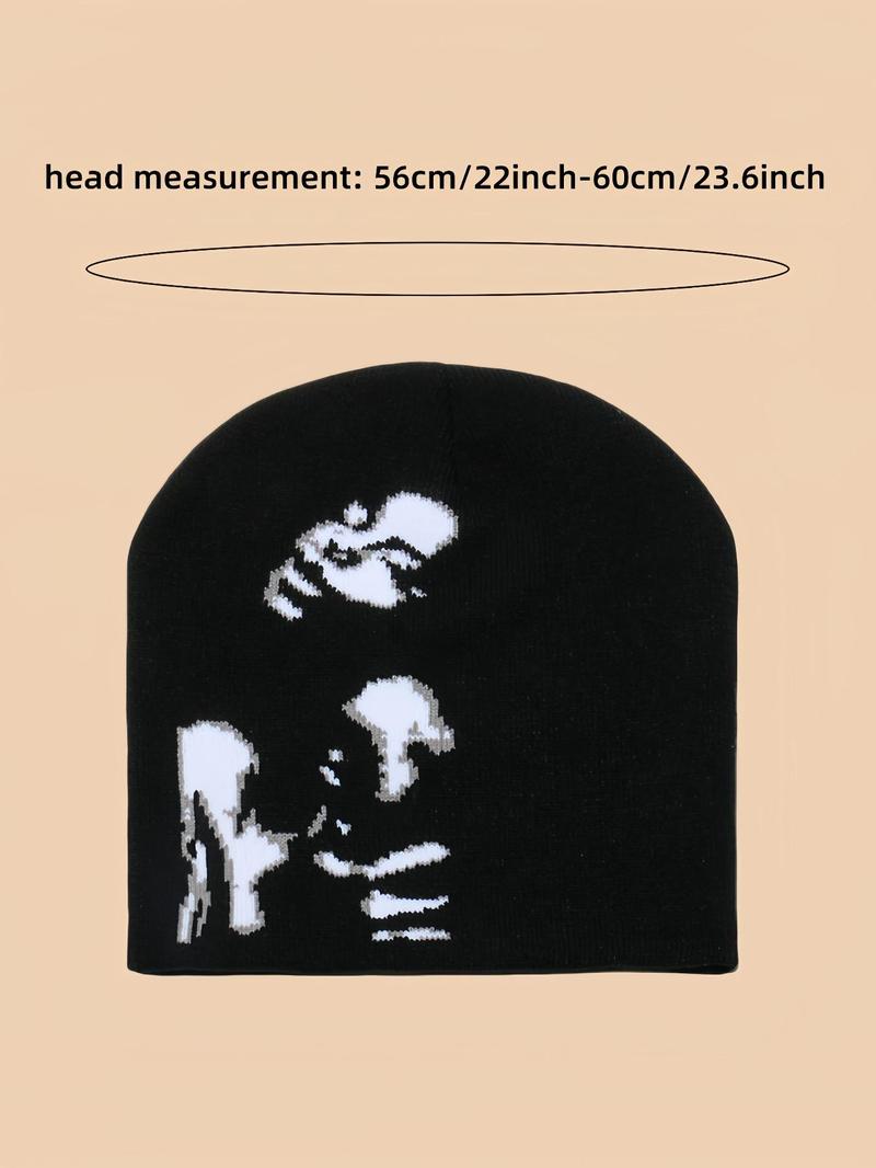 Unisex Colorblock Knitted Beanie Fitted Hat, Casual Outdoor Cycling Beanie Hat for Fall & Winter, Fashion Accessories for Men & Women