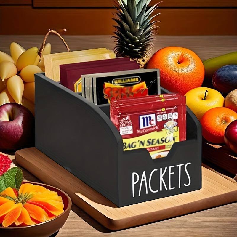 Wooden Spice Pack Storage Box, 1 Count Multi-Grid Kitchen Snack and Seasoning Storage Organizer, Home Organizer for Kitchen, Kitchen Pantry Storage