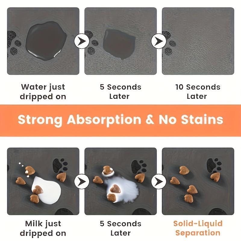 Pet Feeding Mat, 1pc Non-slip Pet Food Mat, Water Absorbent Pet Feeder Mat, Dog & Cat Accessories, Pet Products