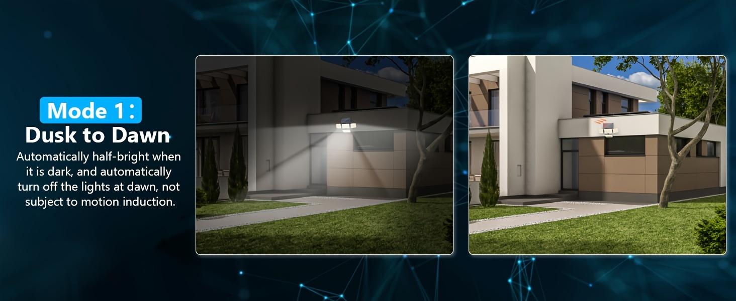 4 Modes Solar Flood Lights, 1~6 Pcs Set , 270°Wide Angle Lighting, Smart Sensor+Remote Control, Suitable for Patio, Garage Burglar, Porch, Outdoor Party, Shipment within 1-2 days