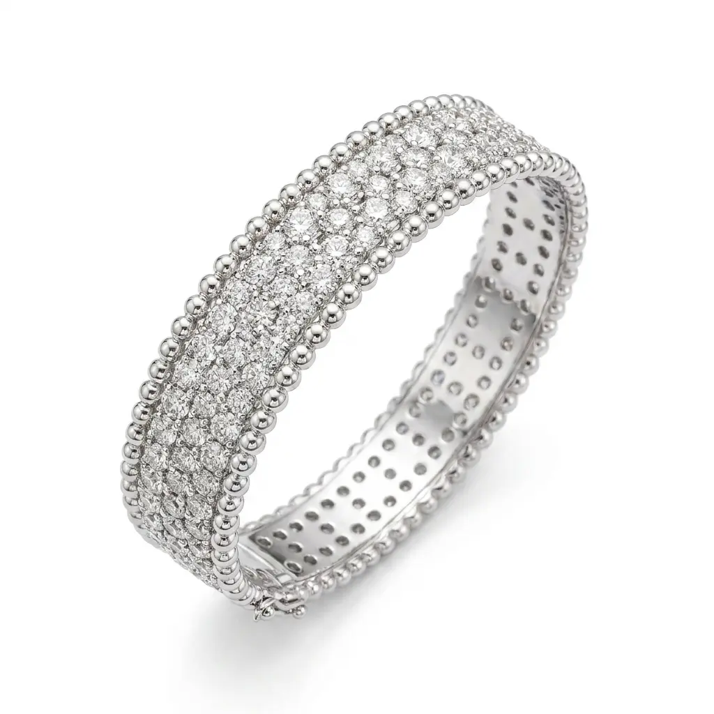 Handcrafted Moissanite Baguette and Round Link Bracelet, 925 Silver Plated for Him, Heavy Iced Out Hip Hop Glitz