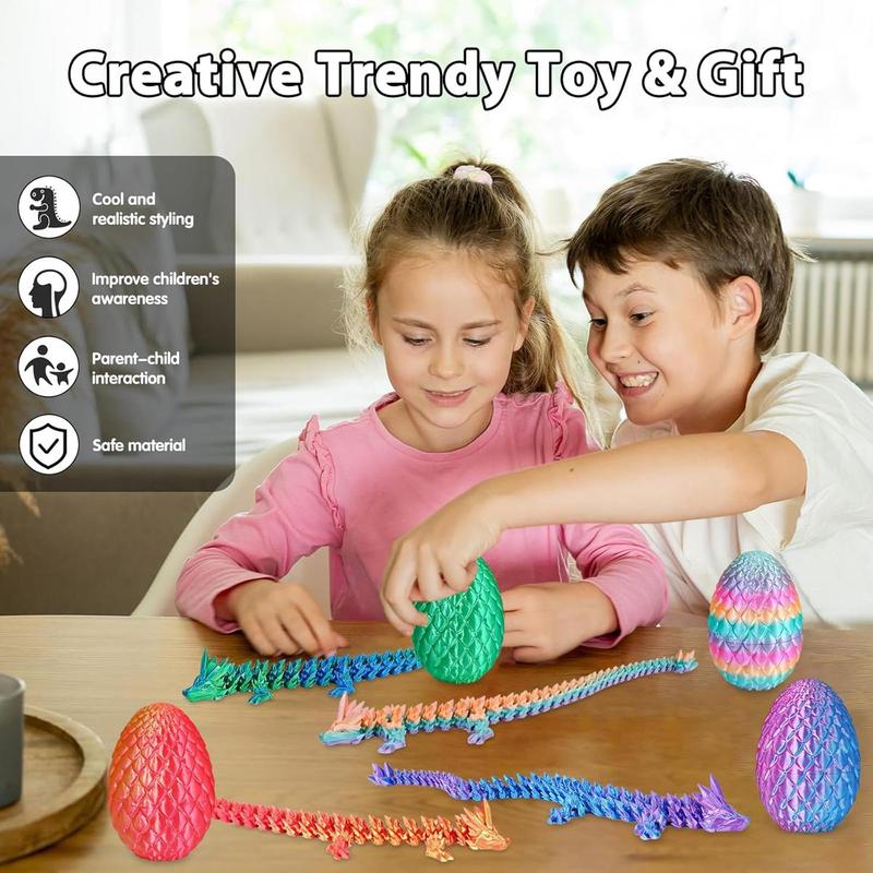 1pcs 3D Printed Dragon Egg with Dragon Inside, Mystery Crystal Dragon Egg for Easter Basket Stuffers, Easter Basket Essentials, Home Office Desktop Decor for Easter, Valentine's Day and New Year