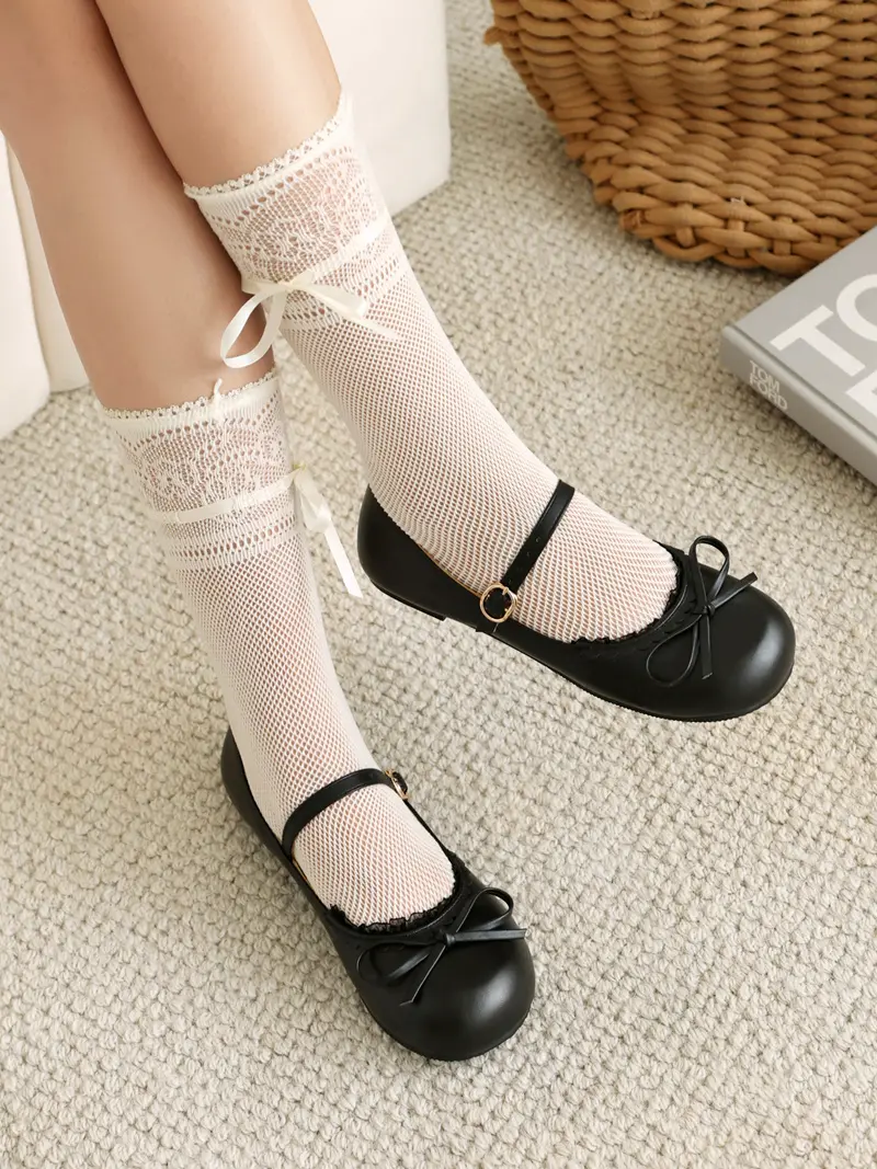 Spring Autumn Pink White Mary Janes Flat Shoes Woman Round Toe Buckle Strap Lolita Girls Student Ballet Flats Plus Size 43 44 45