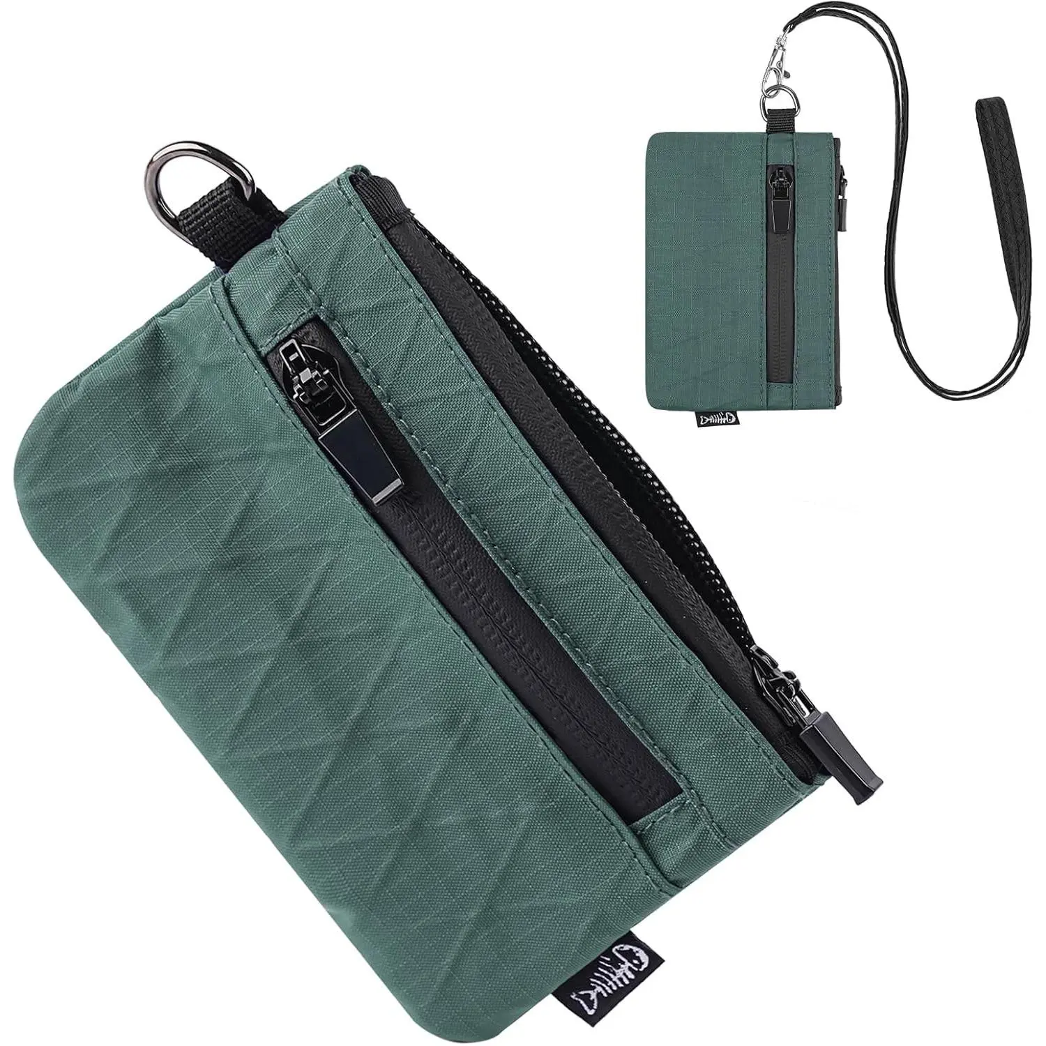 Women's Waterproof Compact Small Wallet - 2 Invisible Zipper Pockets, Lanyard, Keychain, ID Pocket, Card Holder, Coin Purse, Badge Pouch - Ideal for Travel, Outdoor Activities - Dark Blue