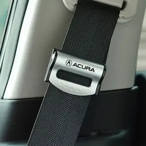 Alloy Seat Belt Retainer, Silver Blue, Adjustable Non-Slip Buckle, Universal Fit for Acura Models, Car Interior Accessory