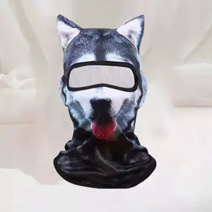 Outdoor Cycling Cat Ear Headgear 3D Animal Pattern Face Mask Sun Protection Digital Print Headgear