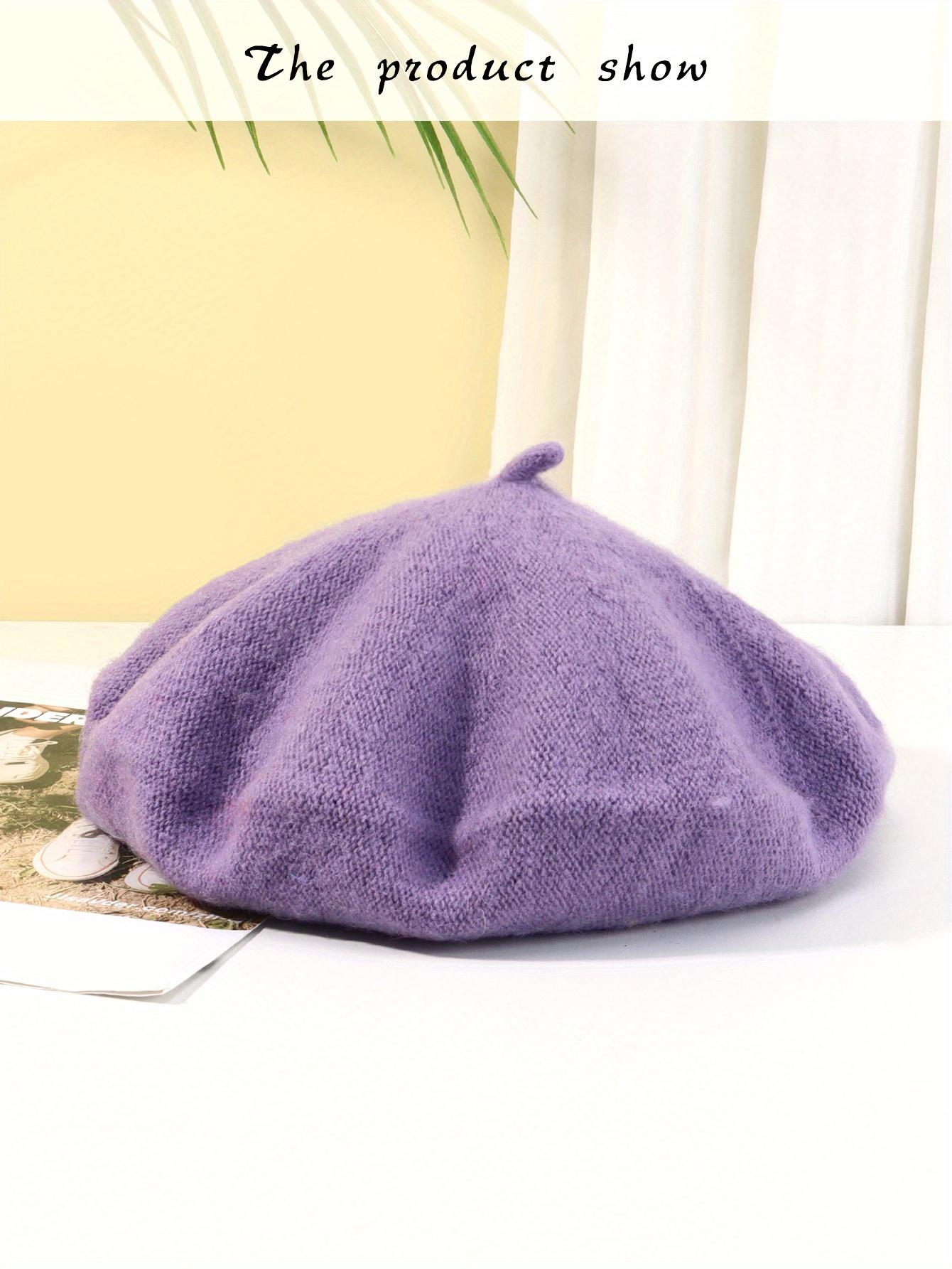 A 30g Beret in a Plain Design, Featuring a Y2K Candy Color Palette for a Sweet Look. This Versatile and Warm Beret Is Perfect for Women's Casual Fashion in Autumn and Winter