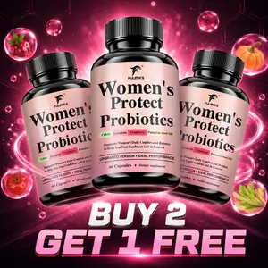 Buy 2, Get 1 Free, High Potency Women’s Probiotic – 100B CFU with Cranberry, Celery, Lycopene, Olive Leaf, Noni, Slippery Elm & Kacip Fatimah – Daily Feminine Health, Urinary Comfort & Immunity – 3 Bottles, 60 Capsules