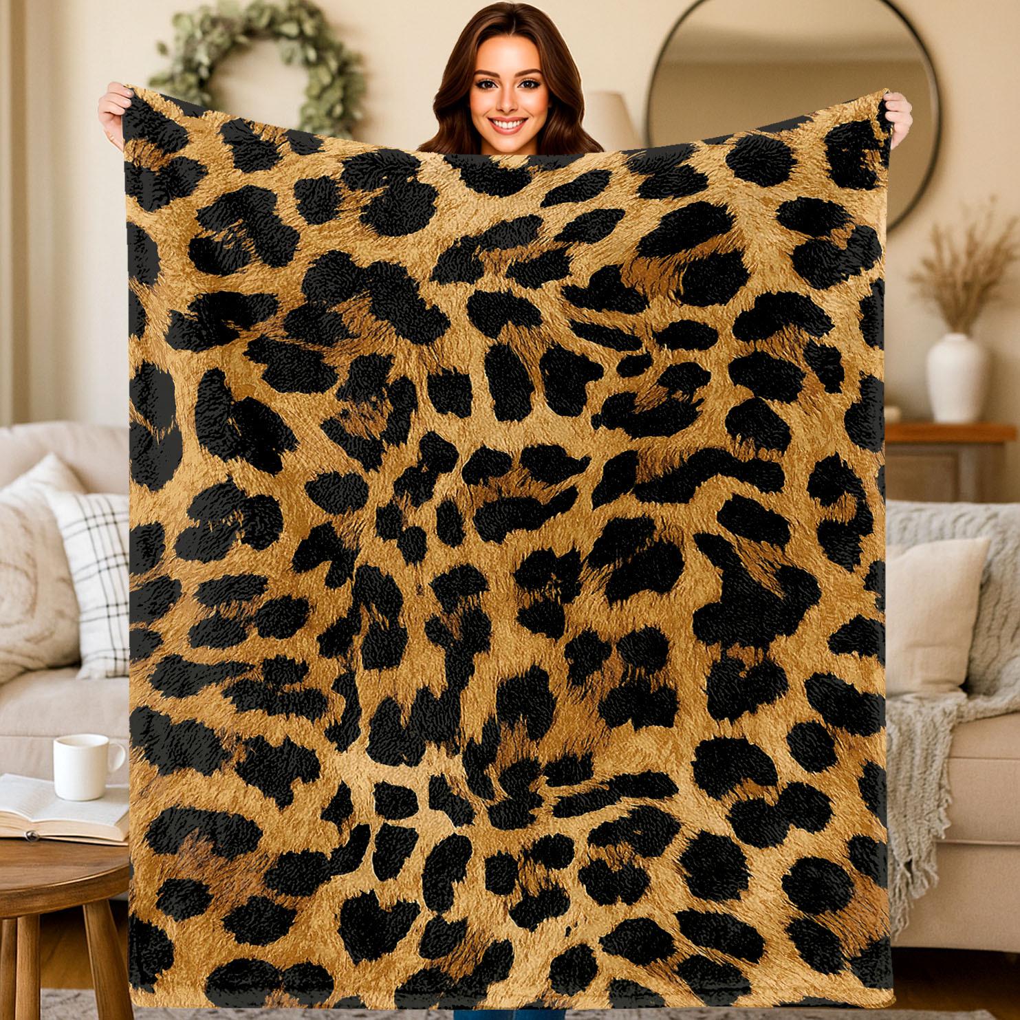 2D Printed Leopard Flannel Blanket Abstract Art Wild Throw, Birthday/Holiday Gift, Multi-Use for Sofa/Bed/Camping/Office/Tourism, Machine Washable, Pet-Friendly Festival Decorations, Various Sizes, All-Season Use 2D Printed Leopard Flannel Blanket Abstract Art Wild Throw, Birthday/Holiday Gift, Multi-Use for Sofa/Bed/Camping/Office/Tourism, Machine Washable, Pet-Friendly Festival Decorations, Various Sizes, All-Season Use