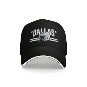 Dad Cap with DALLAS Letter Print, Casual Unisex Polyester Baseball Hat, Lightweight, Breathable, and Adjustable