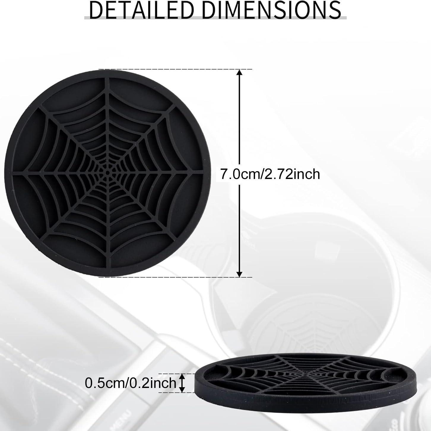 Spider Web Design Car Coaster, Creative Anti-slip Car Cup Holder Coaster, Universal Car Interior Accessories for Women & Men