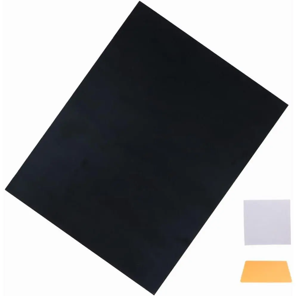 20x17cm Acoustic Guitar Pickguard Self Adhesive Sheet, Blank DIY Scratch Plate with Tool,Black