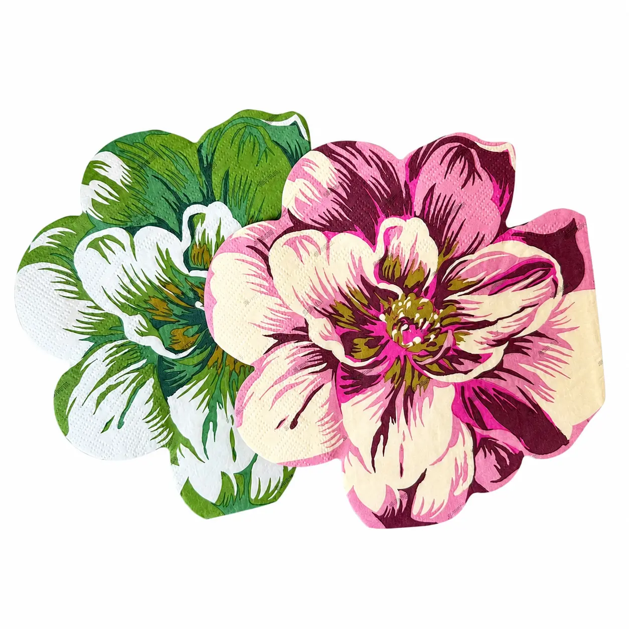 Premium 20-Pack Decorative Cross-Border Floral Cut Napkins in Elegant Wedding Colors — Specialty Shaped Tissue for Restaurant Table Settings, Home Dining, Party Decor, and Special Occasion Tableware