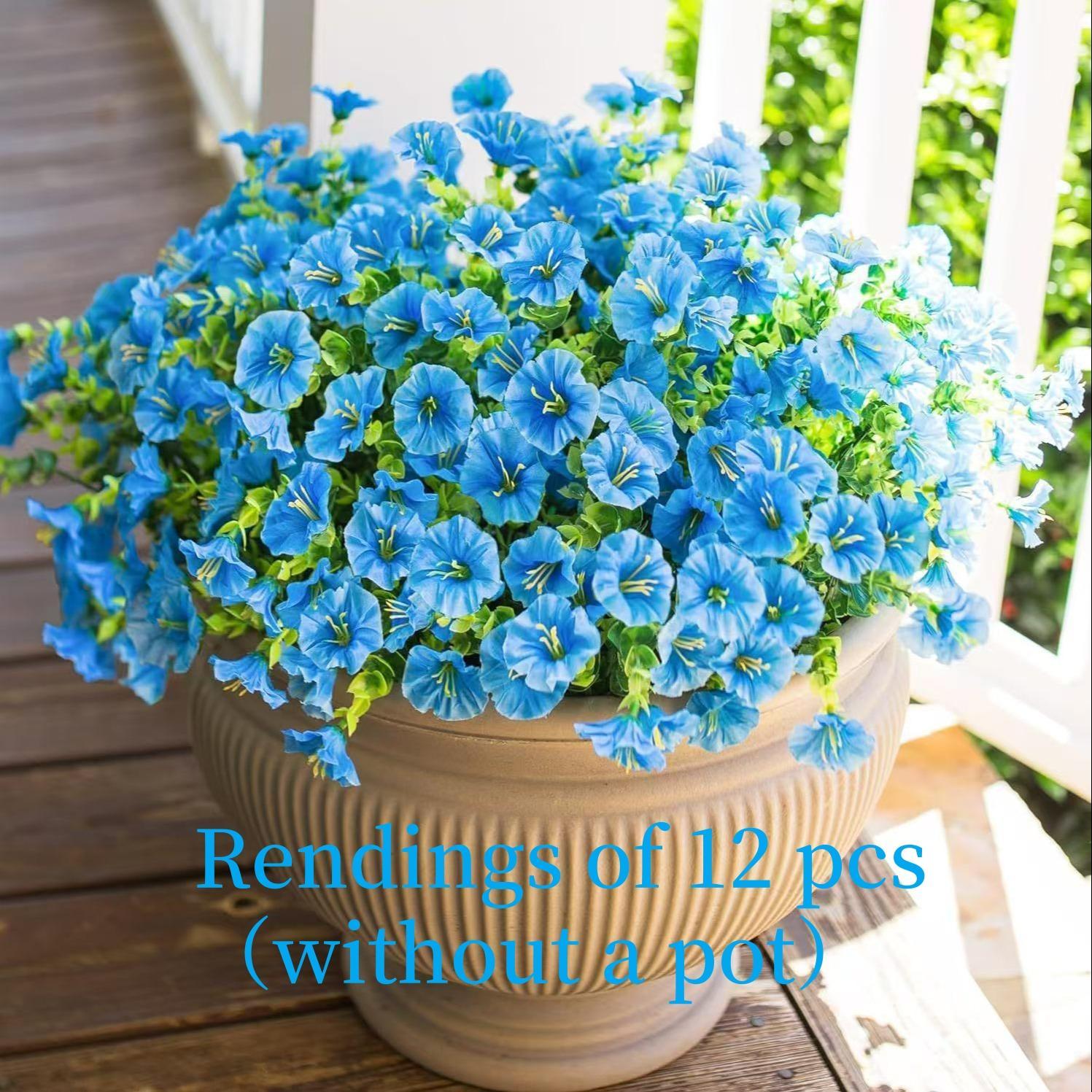 Artificial Flowers, Artificial Plants, 12pcs/set Simulated 7-Head Eucalyptus Morning Glory Faux Flowers, Fake Outdoor Flowers, Decorative Flowers for Home Garden Outdoor Decoration Artificial Flowers, Artificial Plants, 12pcs/set Simulated 7-Head Eucalyptus Morning Glory Faux Flowers, Fake Outdoor Flowers, Decorative Flowers for Home Garden Outdoor Decoration