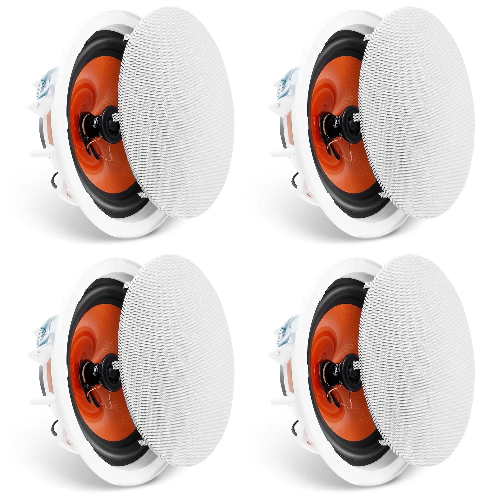 VEVOR 4 PCs 8 Inch in Ceiling Speakers, 100-Watts, Flush Mount Ceiling in-Wall Speakers System with 8Impedance 89dB Sensitivity, for Home Kitchen Living Room Bedroom or Covered Outdoor Porches