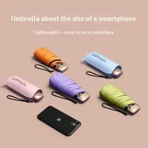 Five-Fold Umbrella UV Protection, Sunscreen Rubber Manual Folding, Dual-Use Rain and Sunny Weather, Portable and Practical Design