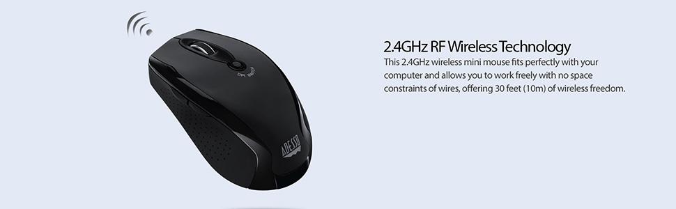 M20B Wireless Ergonomic Optical Mouse, Black Color
