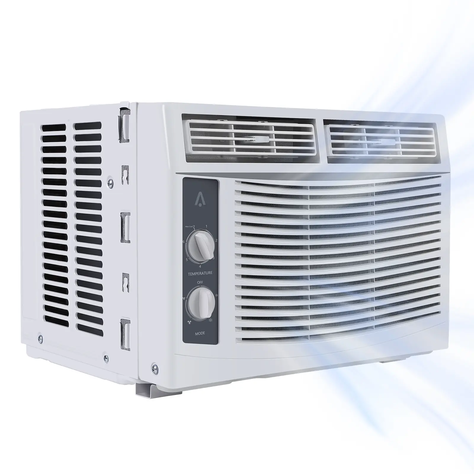 Energy Efficient & Quiet Window Air Conditioner - 5000 BTU Cooling Power - Covers up to 150 Sq.Ft - Easy Mechanical Controls - 3 Speeds - 24H Timer - Auto Restart - Sleep Mode - Washable Filter - For Bedroom, Office, Dorm