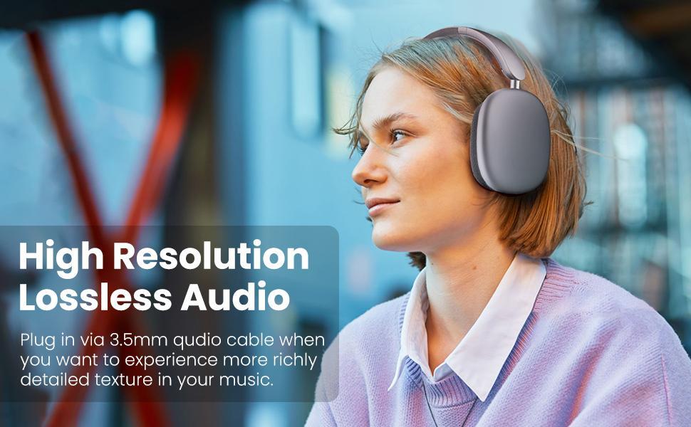 Wentronic Y01 ANC Headphones 48H Playtime,Hybrid Noise Cancelling,Hi-Res Audio,Foldable,Soft Earpads, with Mic for iOS/Android/PC