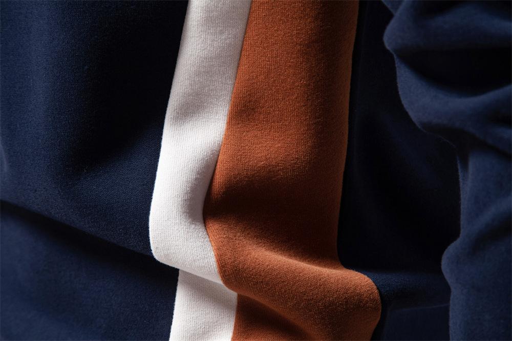 Men's Color Block Crewneck Sweatshirt Pullover Striped Sweatshirts Fall Winter Warm Long Sleeve Shirt Men Color-Block Hooded Pullover Sweater