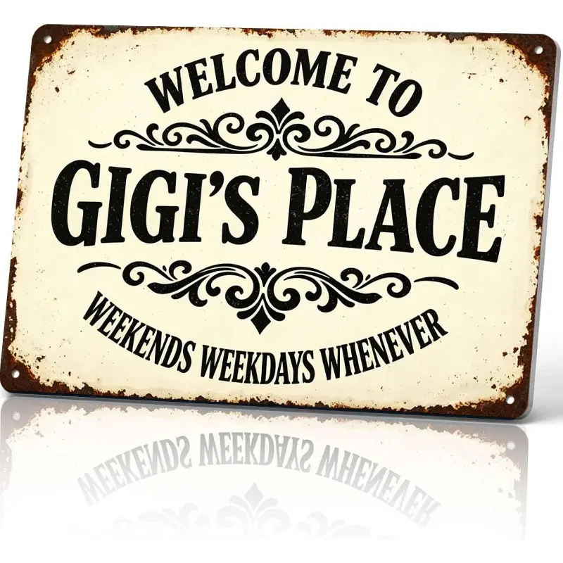GIGI's Place tin sign Vintage Sunflower Metal Sign Welcome to DAD's Place for Garden & Yard Bar Porch Garage Home Bedroom Kitchen Decor Gift 8 x 12,easy to hang