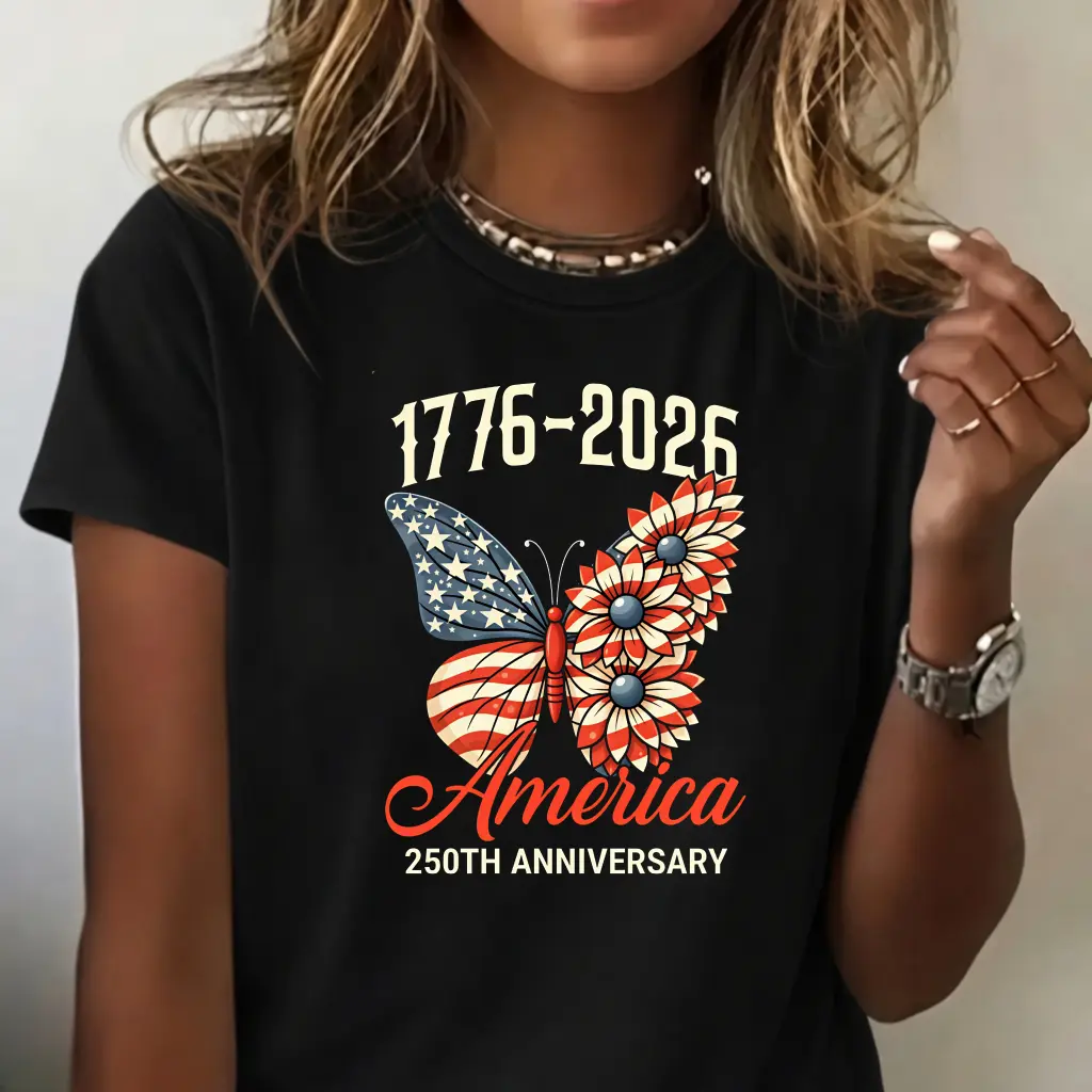 America 250th Anniversary Print T Shirt White Casual Loose Fit For Everyday Wear And Outdoor trendy t-shirts, graphic tees ActivitiesUnisex trendy t-shirts, graphic tees, graphic tees for men Crew neck T-shirt for Men And Women,All-Season Comf
