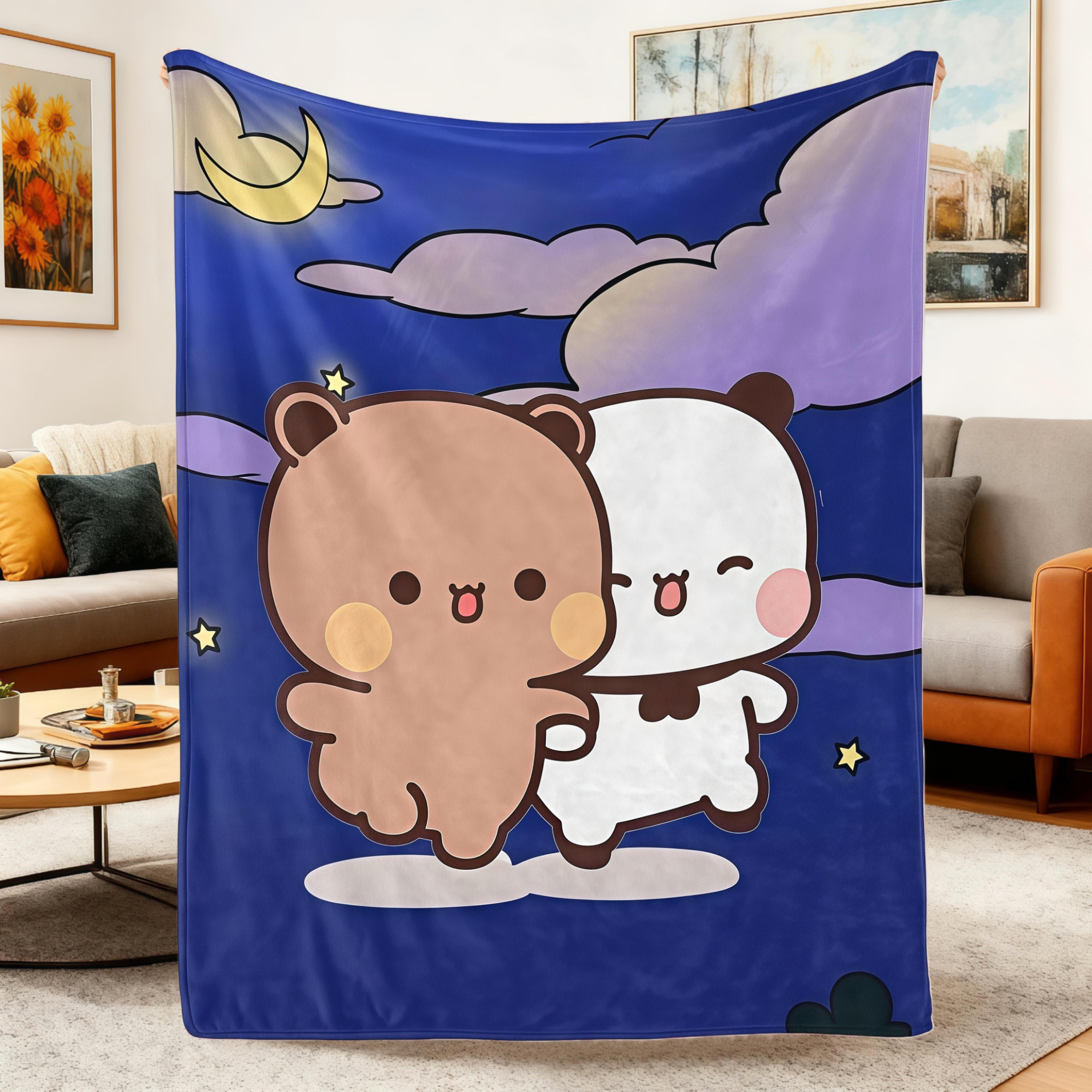 Cute Cartoon Bubu And Dudu Blanket,Funny Kawaii Couple Flannel Throw Blanket,Soft Warm Lightweight Blanket for Couch Sofa Bed,Cozy Gift for Kids & Couples summerwins