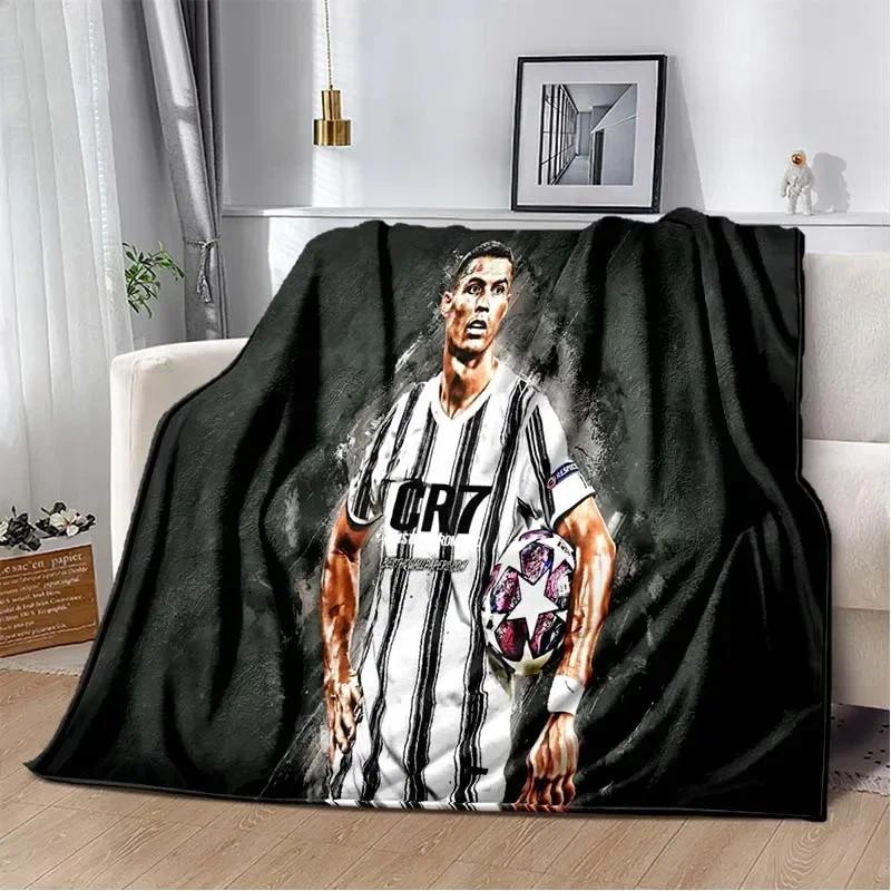 3D Print Football Star CR7 Soft Plush Blanket, Flannel Blanket Throw Blanket For Living Room Bedroom Bed Sofa Picnic Cover