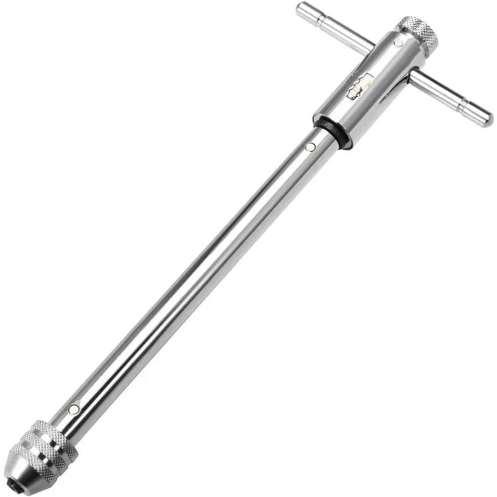 Adjustable Ratchet Tap Wrench T-Handle, for Metric M5-M12 Thread Taps, Ratcheting t Handle Holder Reamer Hand Tapping Tool for Machinist Repair, 295mm (11.61-inch Approx.)