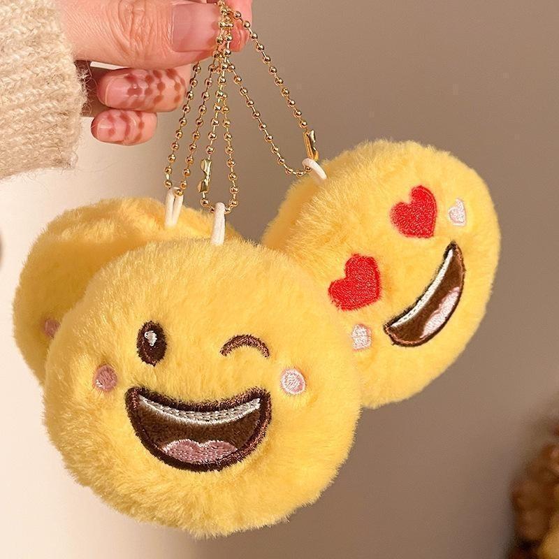 Smiley emoji girl plush cartoon pendant doll pendant accessories bag pendant activity small gift mini plush