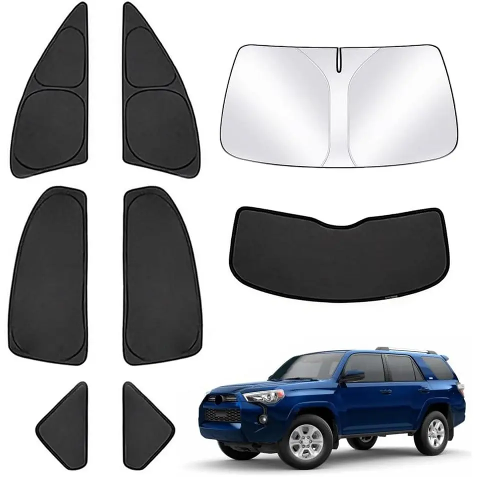 High-Density UV Protection Heat Blocking Car Window Covers & Windshield Cover Full Set, Toyota 4Runner Accessories for 2010-2024 Models