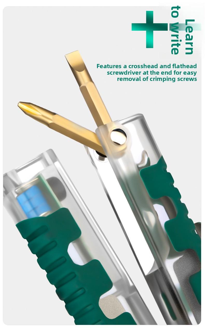 Circuit Steward: All-round folding electrical pliers, with measuring power distribution wire winding crimping pliers, folding electrical pliers, multi-functional wire stripping pliers professional cable stripper wirecrimper Multi-Function Electrician Tool