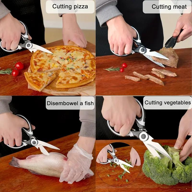 [Stainless Steel Scissors] 3pcs Heavy Duty Stainless Steel Kitchen Scissors | Food Grade Cooking Shears for Cutting Meat, Food, Fish, Poultry | Multipurpose Sharp Sissors for Dishwasher Safe