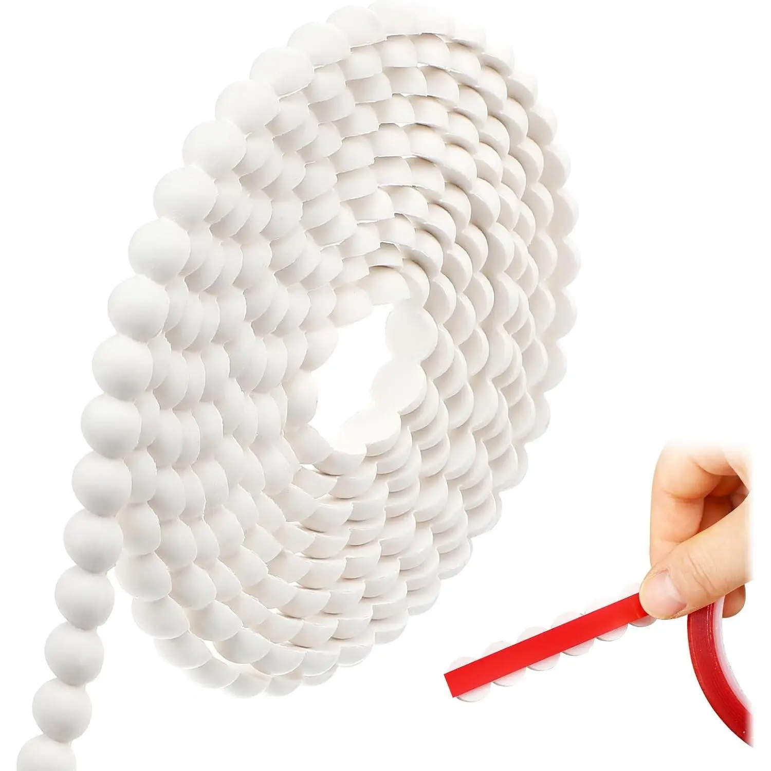 Flexible Molding Trim Peel and Stick for Walls 10ft Decorative Bead Pearl DIY Wall Trim for Bathroom Mirror Frame Border Backsplash Tile Ceiling Cabinet TV Wall Edge (White, 10ft /15 mm)