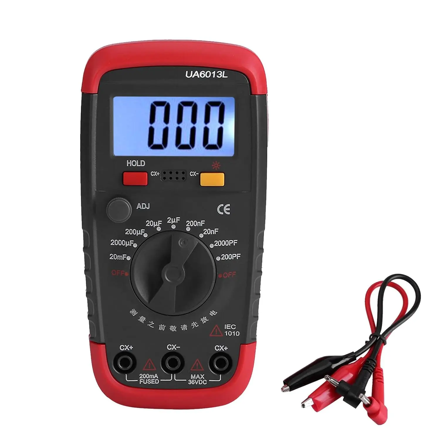 2026 Digital Capacitance Meter Multimeter Professional Capacitor Tester 0.1pF - 20000uF with LCD Backlight and Safety Jacket 1999 Display