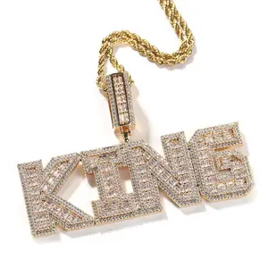 [ICE HUE] 18K Gold Vacuum Plated Copper Necklace with 5A+ Sri Lanka Zircon Cubic Letter DIY Mosaic Customization, Hip Hop Inspired, for Women, Daily Wear, Gift Idea, Classic Simple Costume Jewelry