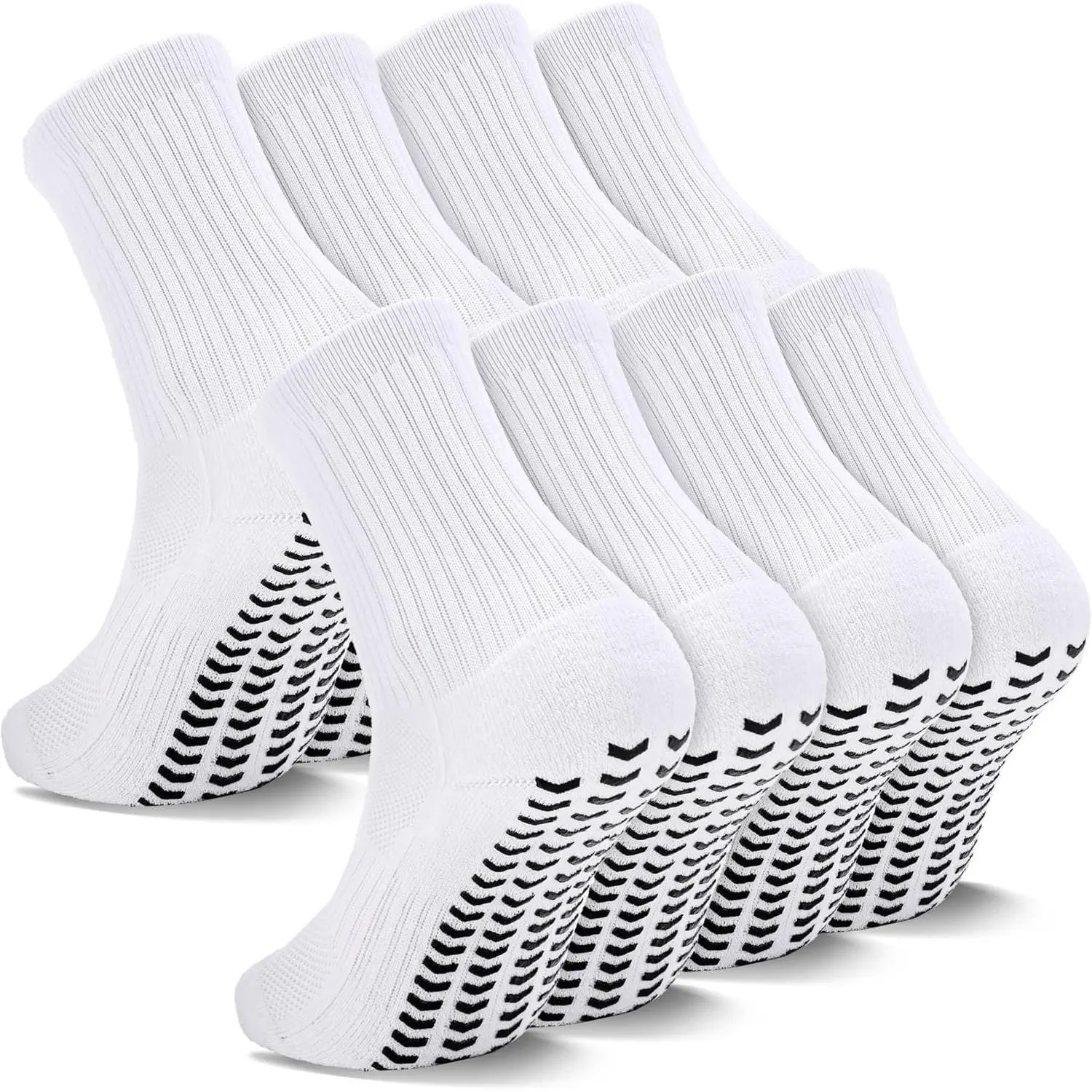 2/4 Pairs Kids Youth Grip Soccer Socks Cushioned Non Slip Athletic Sports Socks for Boys Girls Football Basketball