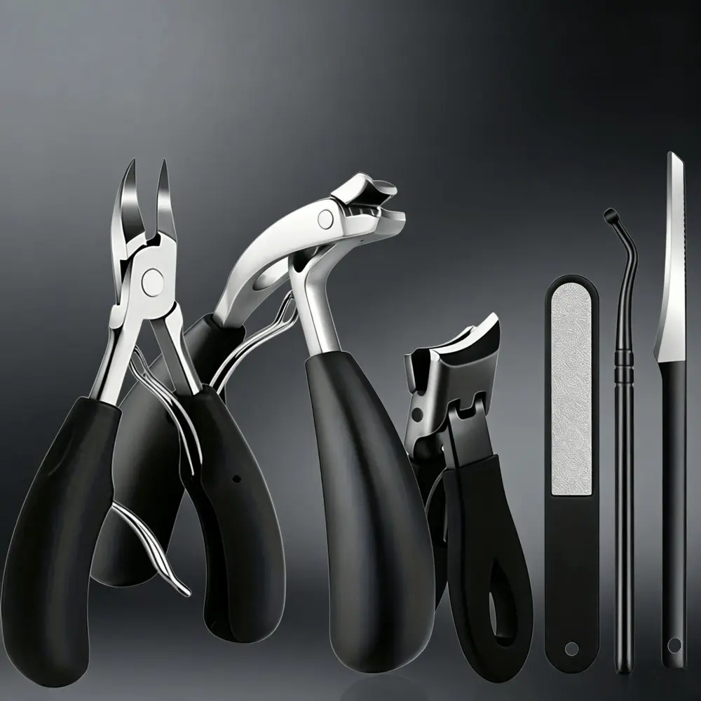 6 Piece Professional Ingrown Nail Care Kit, Eagle Claw Cuticle Nippers, Thick Nail Clippers, Dead Skin Remover, Home Foot Care Tools