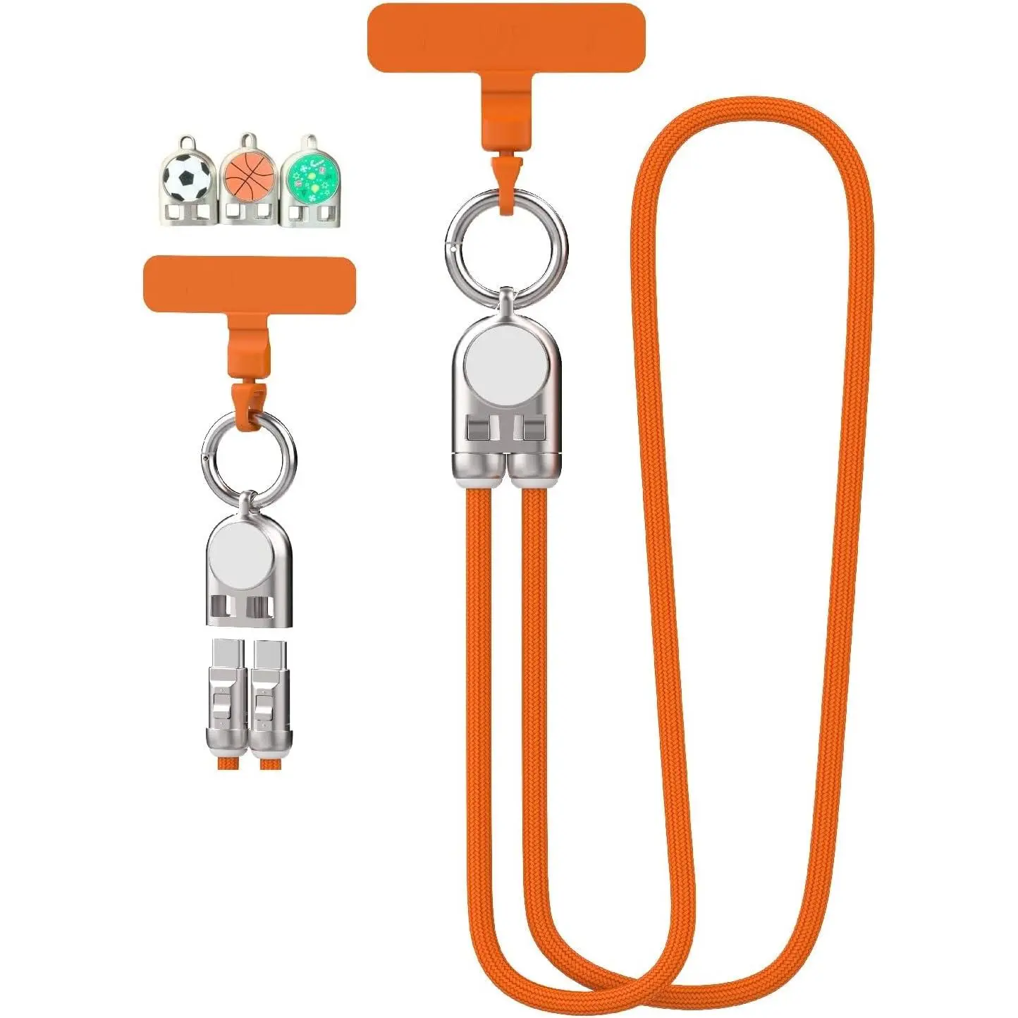 2-in-1 Electronic Mobile Phone Lanyard Charger - 240W Type-C 5A PD Charging, Anti-Slip Grip Wrist Strap, Durable Nylon Braid Alloy Phone Accessory for Smartphones and Devices, Accessories, Usb-C Devices